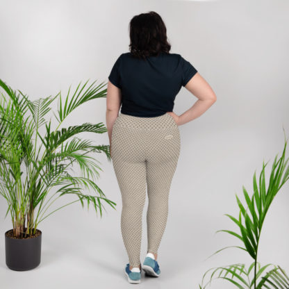 KVIRKEL mockabruna leggings med rutigt blommönster