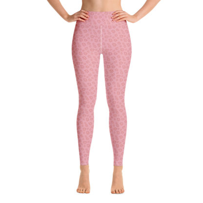 FLADDRA Rosa leggings med röda blommor