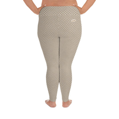KVIRKEL mockabruna leggings med rutigt blommönster