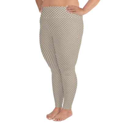 KVIRKEL mockabruna leggings med rutigt blommönster