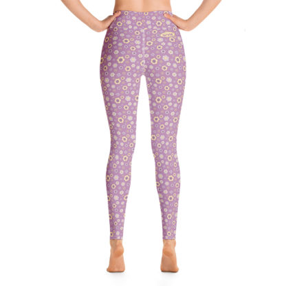 SIPPA Långa lila leggings med gula blommor