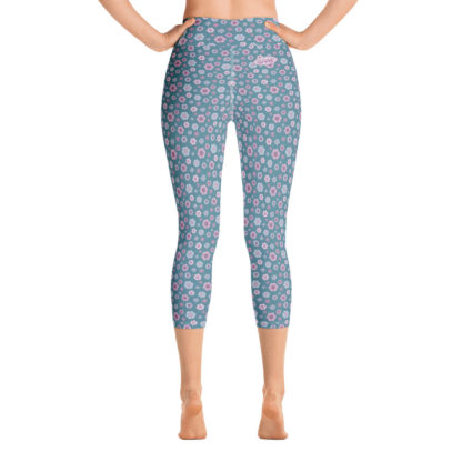 SIPPA Turkos caprileggings med lila blommor