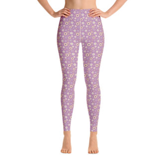 SIPPA Långa lila leggings med gula blommor