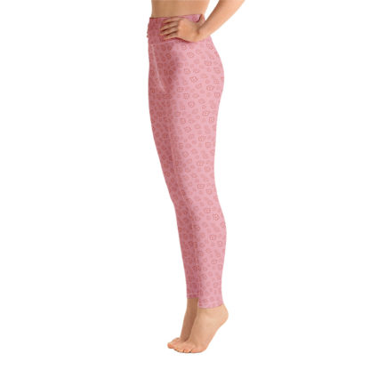 FLADDRA Rosa leggings med röda blommor