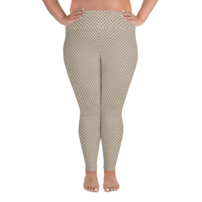 KVIRKEL mockabruna leggings med rutigt blommönster