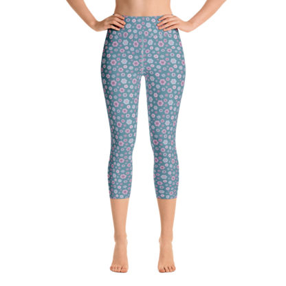 SIPPA Turkos caprileggings med lila blommor