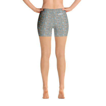 SIPPA Korta mockabruna leggings med turkos blommor