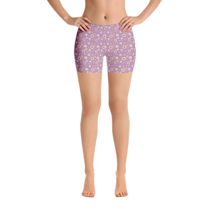 SIPPA Korta lila leggings med gula blommor