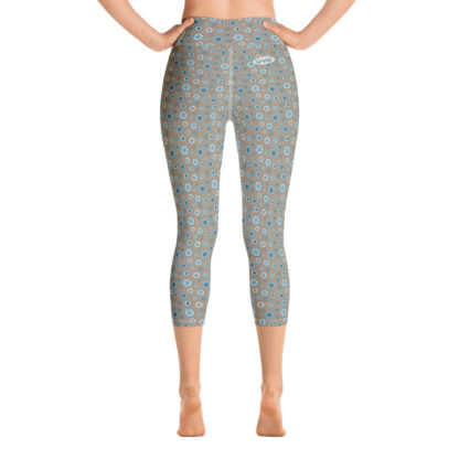 SIPPA Mockabruna caprileggings med turkos blommor