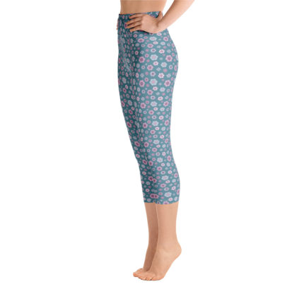 SIPPA Turkos caprileggings med lila blommor