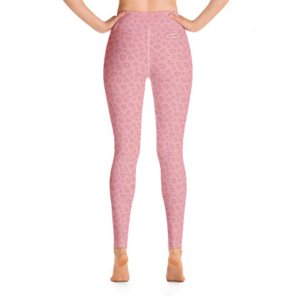 FLADDRA Rosa leggings med röda blommor