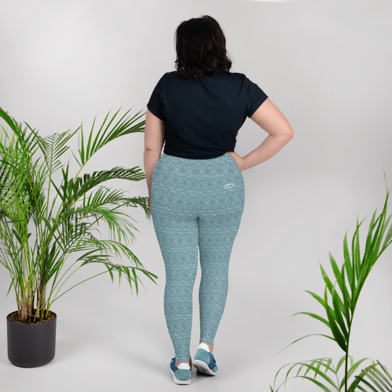 tealSlingra SLINGRA turkos leggings med blommönster