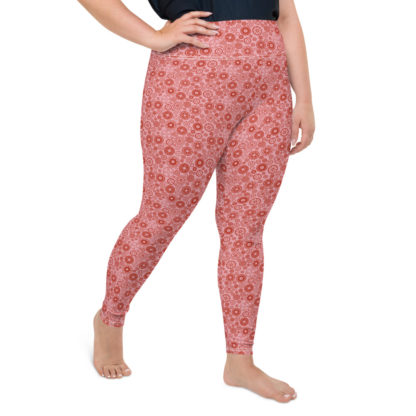 KUGGHJUL Rosa leggings med röda kugghjul