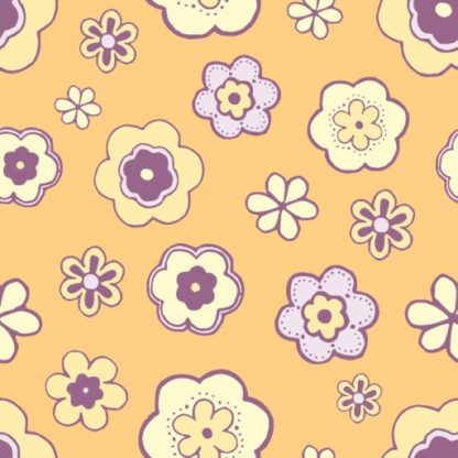 SIPPA gul med lila blommor