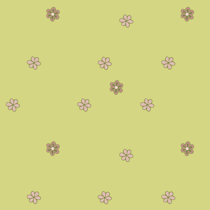 LILLSIPPA lindblomsgrönt mönster med dimrosa blommor