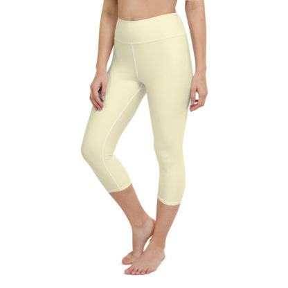 SOLO ljust vaniljgula caprileggings