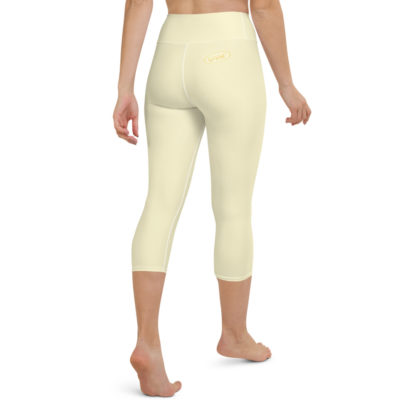 SOLO ljust vaniljgula caprileggings